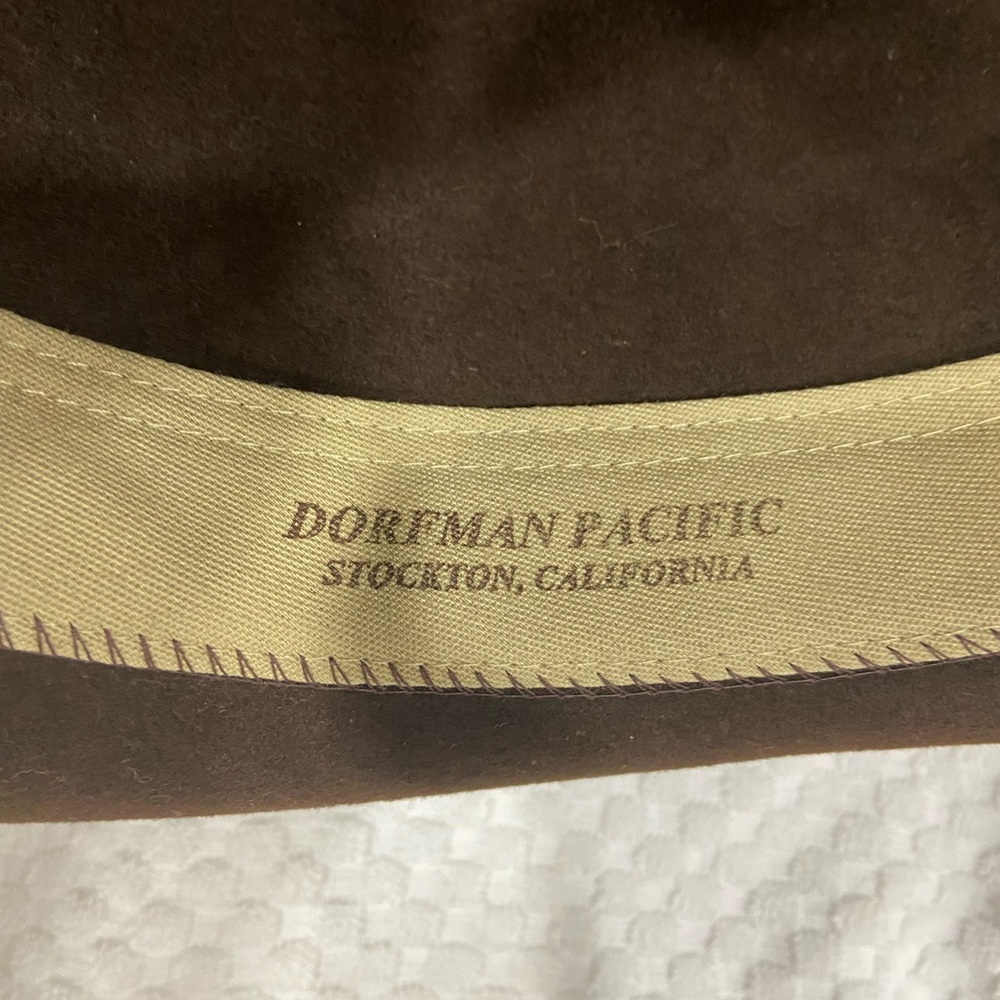 Dorfman Pacific Mens Brown Outback 100% Wool Felt Hat W/Leather Band Size Large - Picture 4 of 5